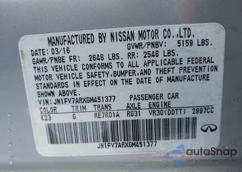 2016 Infiniti Q50 3.0T Red Sport 400 from USA, damaged, VIN JN1FV7ARXGM451377